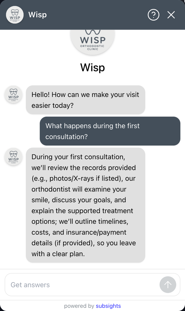 Subsights assistant conversation preview